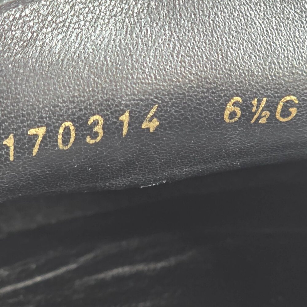 Gucci Italy Black Leather Luxury Driving Loafers Men 7.5 Dress Shoes Side Buckle - Picture 8 of 11